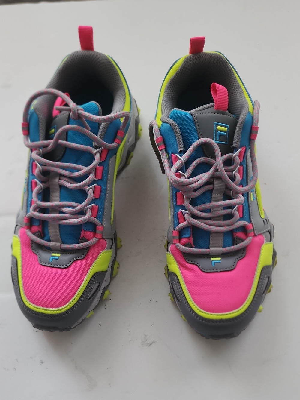 Fila Kids Neon Pink, Blue & Lime Trail Sneakers